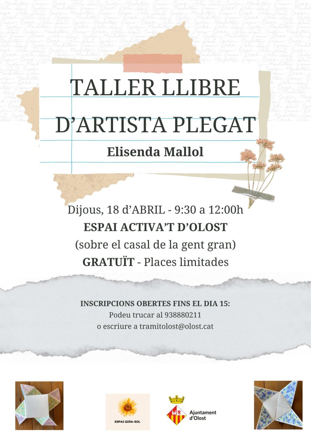 Taller llibre d'artista plegat